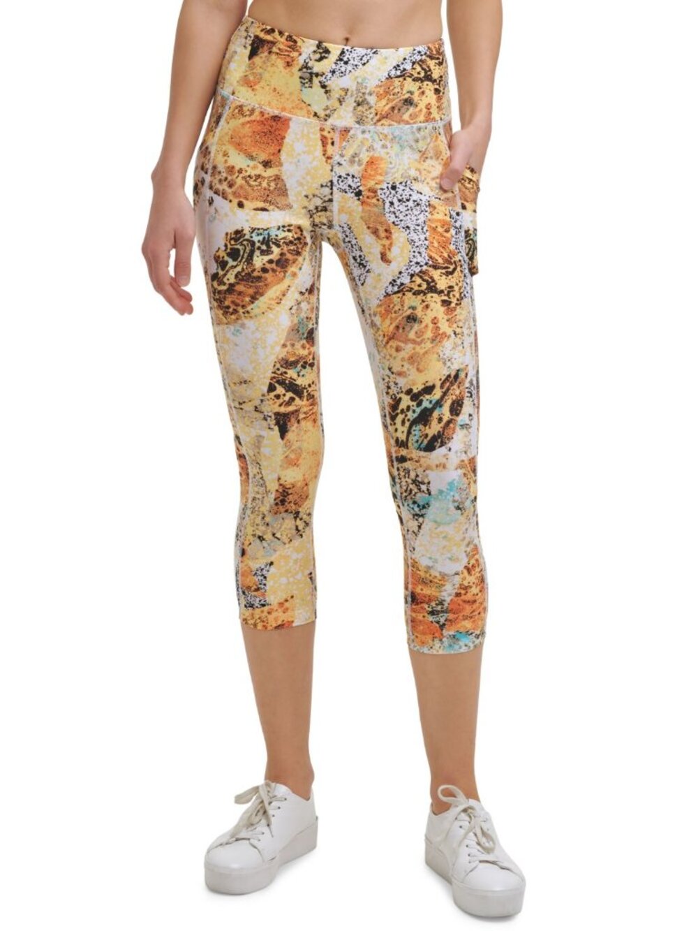 Calvin Klein Womens Performance Printed Cropped Leggings